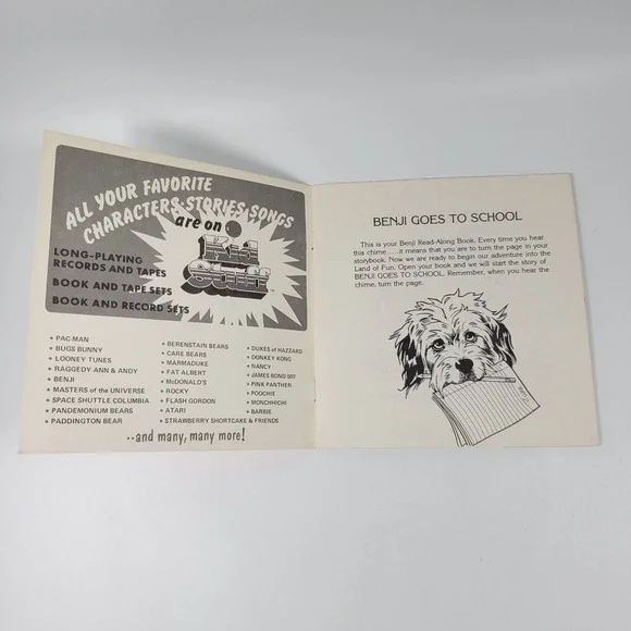 VTG Benji Goes To School See Hear Read Along Book & Vinyl Record Kid Stuff 1982 - Picture 5 of 8